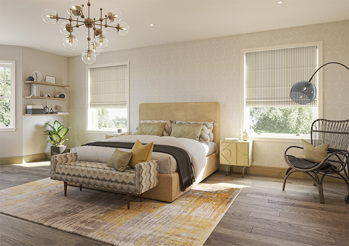 Lace Stripes, Treasure - Motorised Roman Blind - Image 6